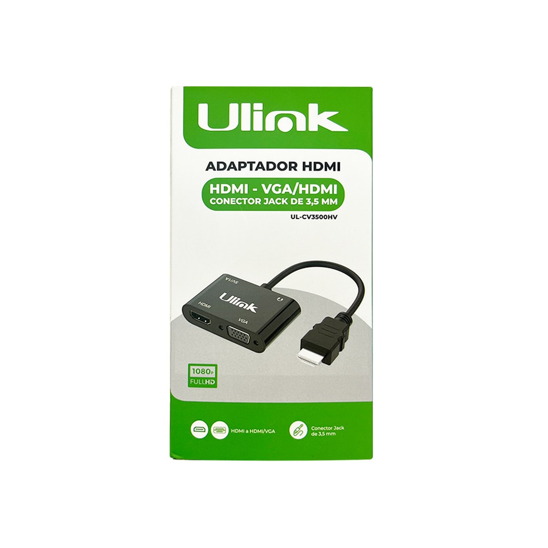 Conversor de HDMI a VGA/HDMI c/audio + micro USB / UL-CV3500HV4