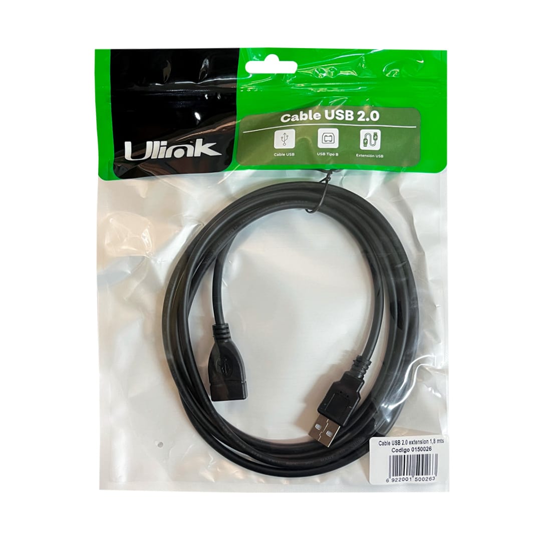Cable USB 2.0 extensión 1,8 m2
