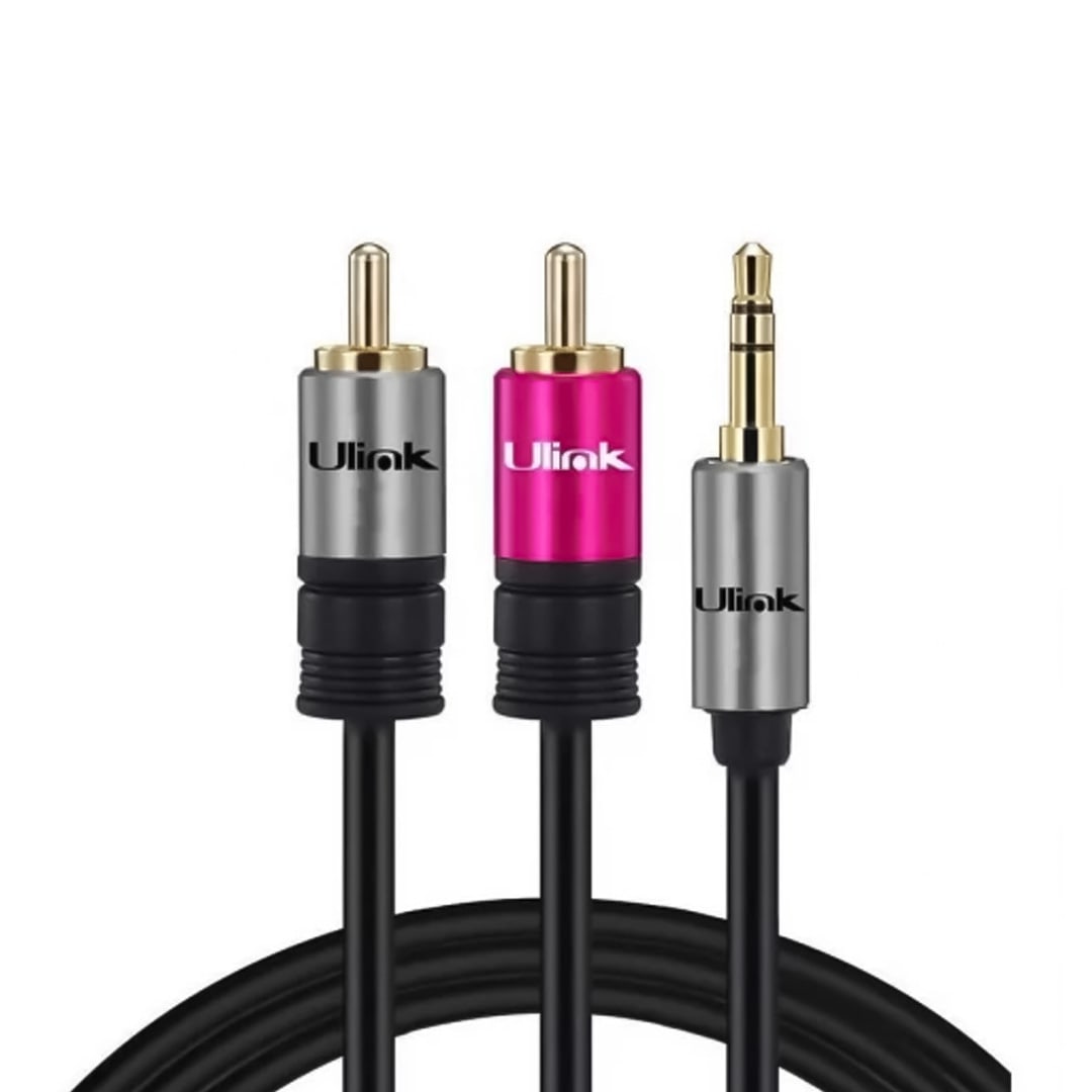 Cable de audio 3,5mm a 2 RCA de 1,8 mts de alta fidelidad / UL-PROAD352RC2