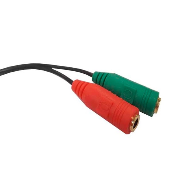 Cable de audio 3,5mm macho a microfono y  audifono, 0,10 mts1