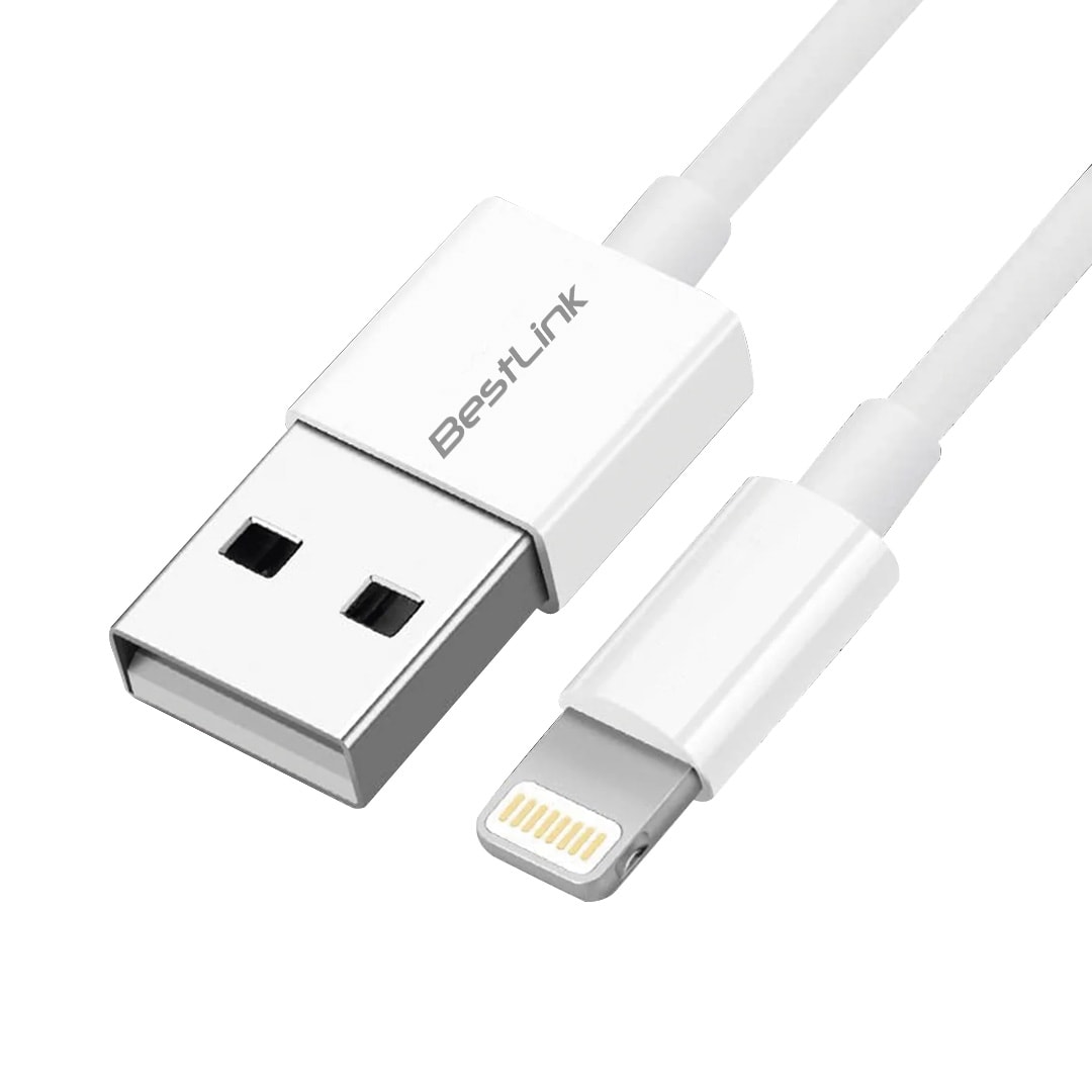Cable Lightning 2,4amp para iPhone, iPad, iPad mini, iPod color blanco de 2 metros / mod. BL-CH202003