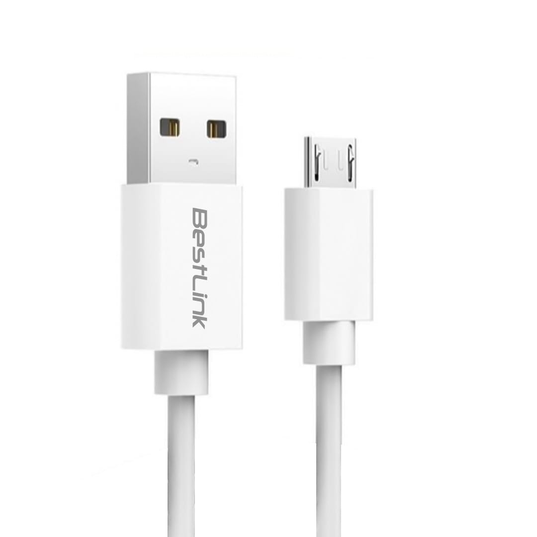 Cable cargador y sincronizador micro USB 1 metro color blanco / mod. BL-CH0400W1