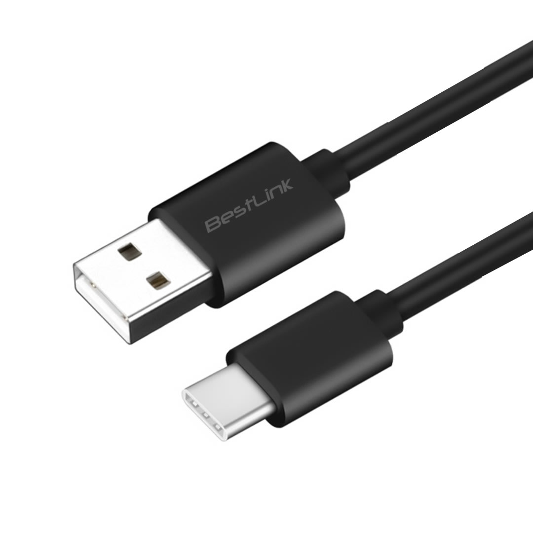 Cable de carga USB tipo C carga rápida de 2,4amp, negro / BL-CH0600B1