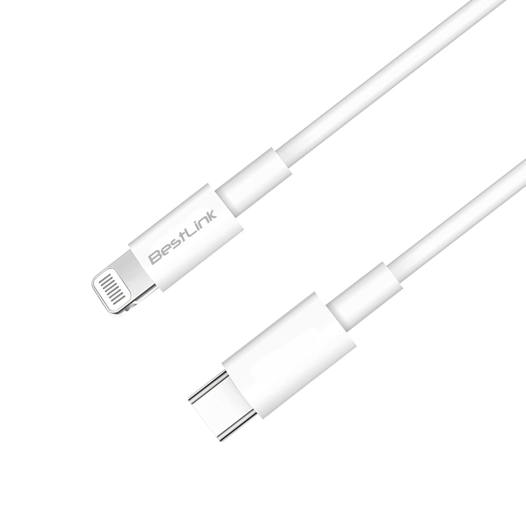 Cable de carga USB tipo C a lightning PD de 5amp, color blanco 1 mt / BL-CH200PD1