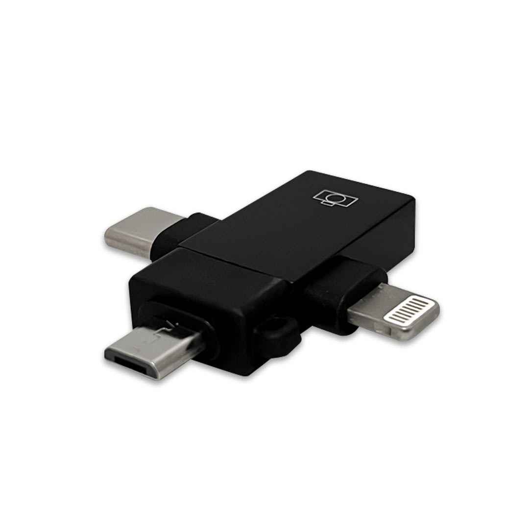Adaptador OTG 3 en 1 microUSB/USBC/lightning a USB Hembra / mod. BL-ADOTG301