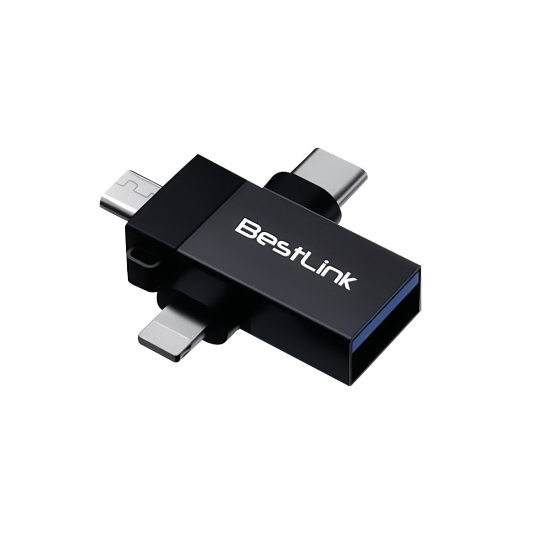 Adaptador OTG 3 en 1 microUSB/USBC/lightning a USB Hembra / mod. BL-ADOTG303