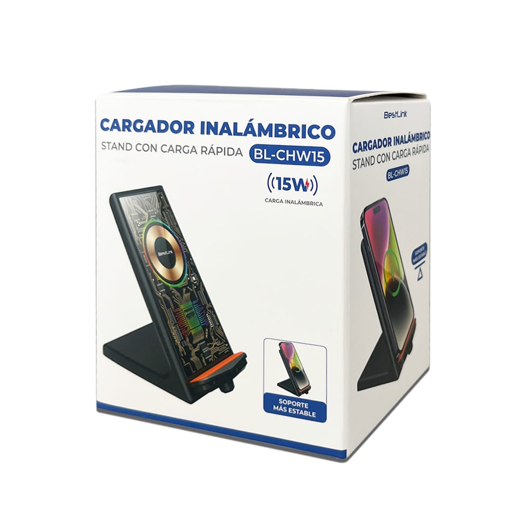 Cargador Inalambrico Tipo Stand hasta 15W Mod. BL-CHW154