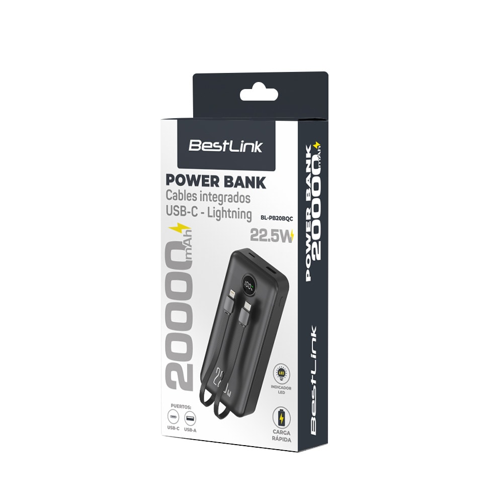 Power Bank 20.000 mAh Carga rápida 22,5W / Mod. BL-PB20BQC2