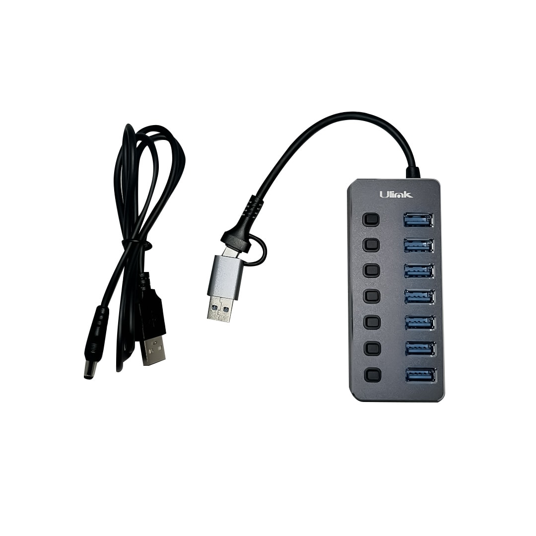 HUB 7 puertos USB tipo C/A s/fuente / mod. UL-HUBCA72