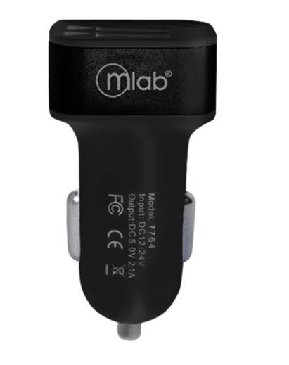 MLAB ADAPTADOR AUTOMOVIL 12V 2USB BLACK2