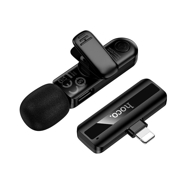 Microfono Externo Polarizado Hoco L20 Para Lightning Negro1