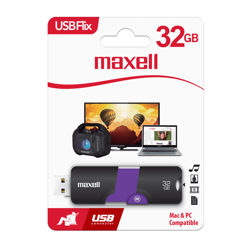 Pendrive Flix 32Gb 2.0 Morado Maxell1
