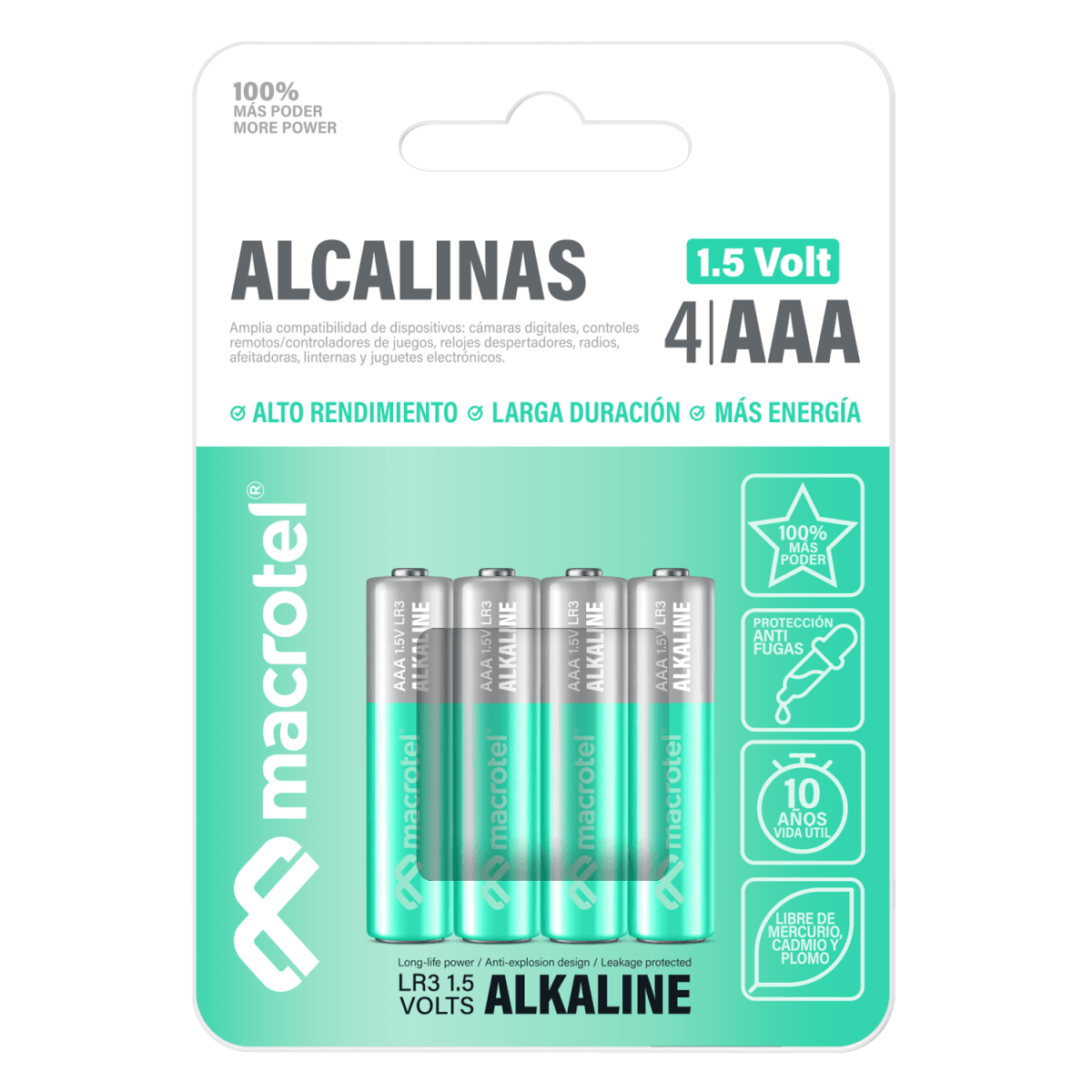 Macrotel Pack 4 pilas Alcalinas AAA1
