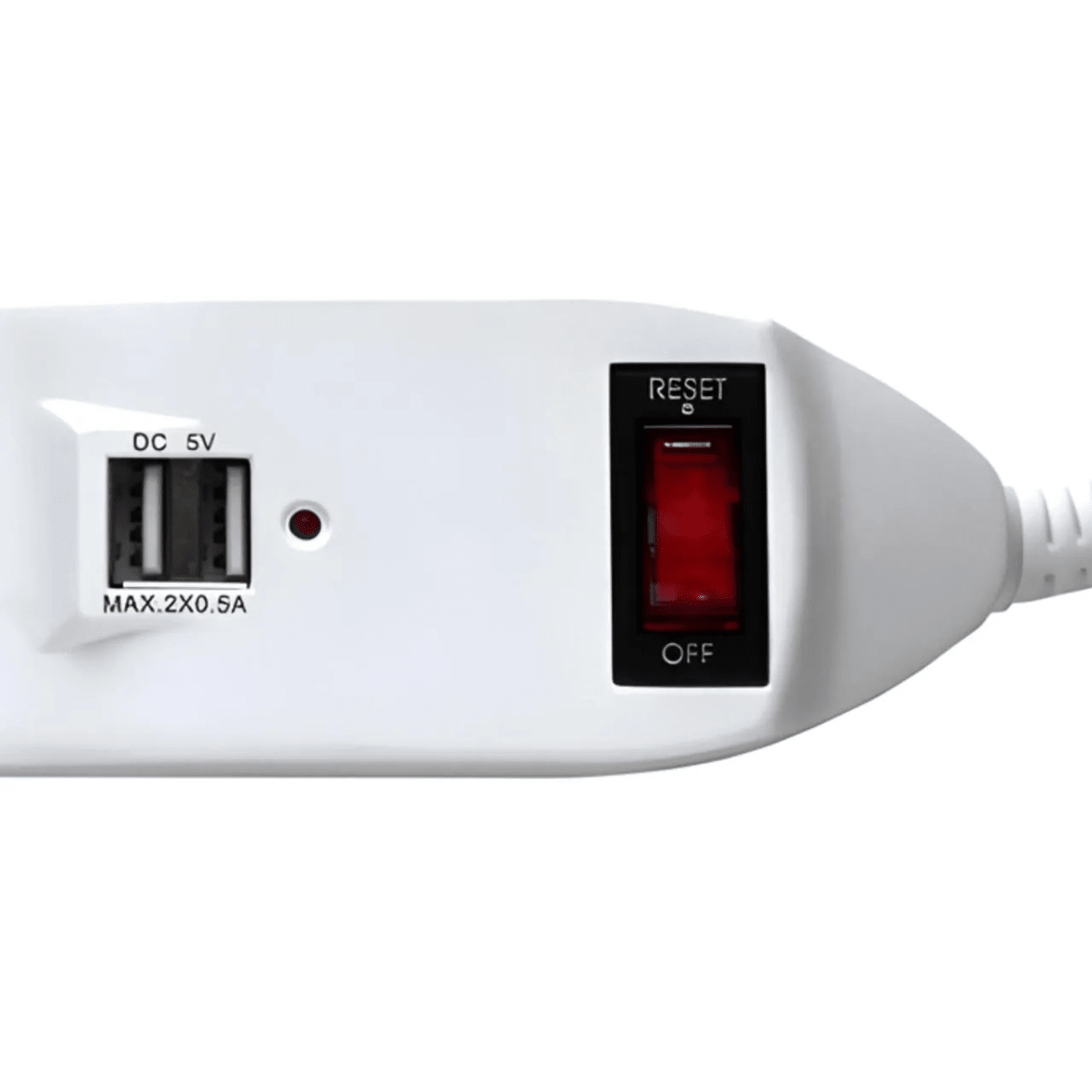 Alargador Zapatilla con Switch 6 posiciones 2 USB- Cert. SEC2