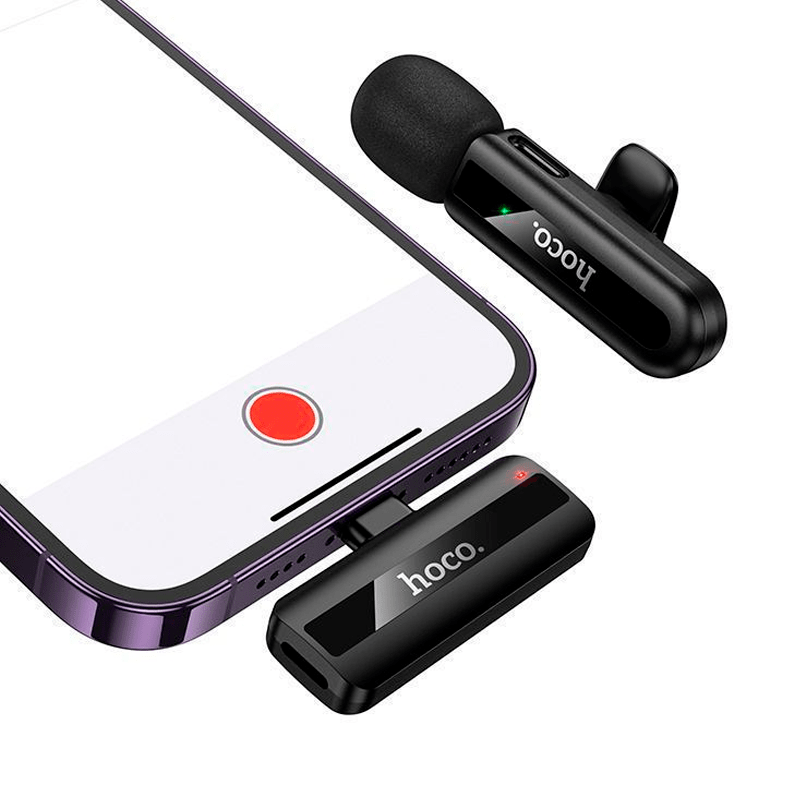 Microfono Externo Polarizado Hoco L20 Para Lightning Negro2