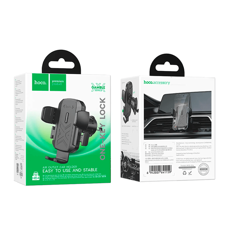 Soporte Auto Hoco H64 Gamble Negro3