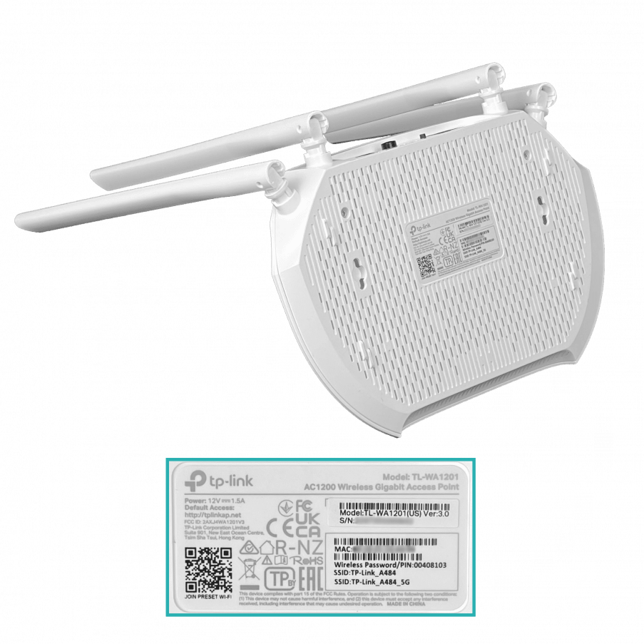 Router Tp-link Tl-wa1201 Punto De Acceso Inalámbrico Ac12004