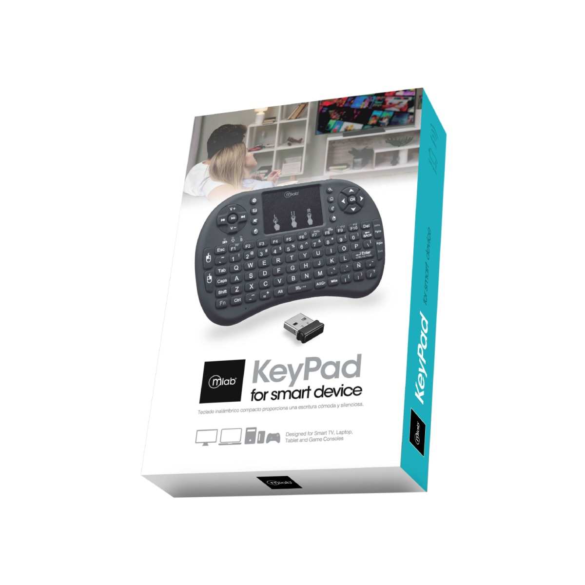 MLAB TECLADO WIRELESS TOUCHPAD RECARGABLE PC NOTEBOOK SMART TV2