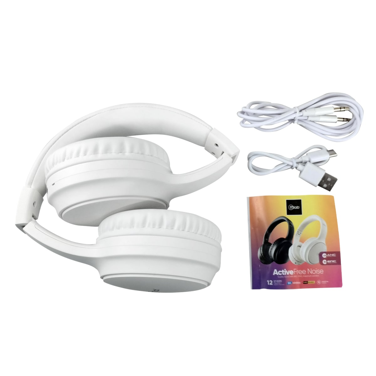 MLAB AUDIFONO ANC + ENC BLUETOOTH TYPE C ACTIVE FREE NOISE WHITE3