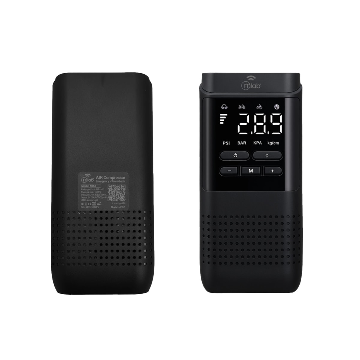 Compresor Powerbank Portatil Air Mlab 4000 Mah Linterna Negro3