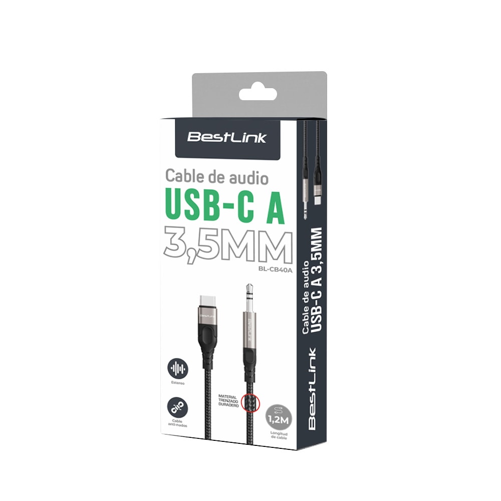 Cable de audio USB-C a 3,5 mm 1,2M / Mod. BL-CB40A2