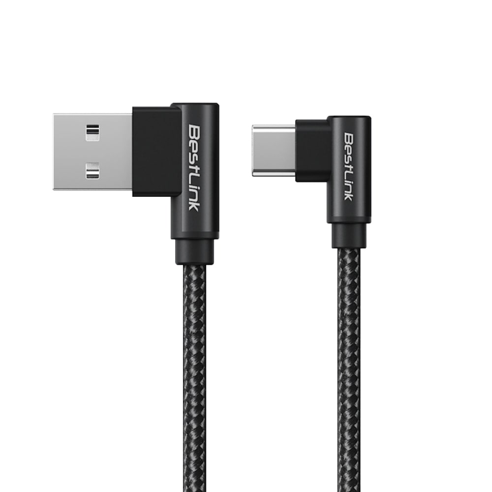 Cable de carga USB-A a USB-C 3.0A Trenzado en L / Mod. BL-CHCBG551
