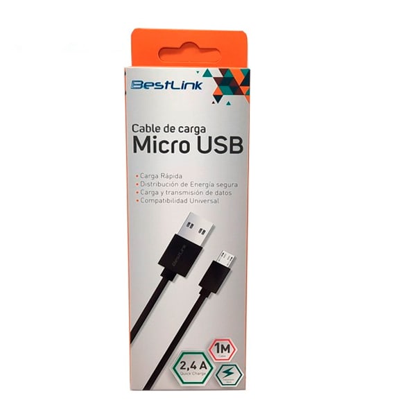 Cable cargador y sincronizador micro USB 1 metro color negro / mod. BL-CH0400b2