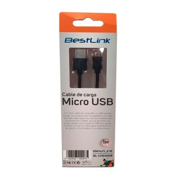 Cable cargador y sincronizador micro USB 1 metro color negro / mod. BL-CH0400b3