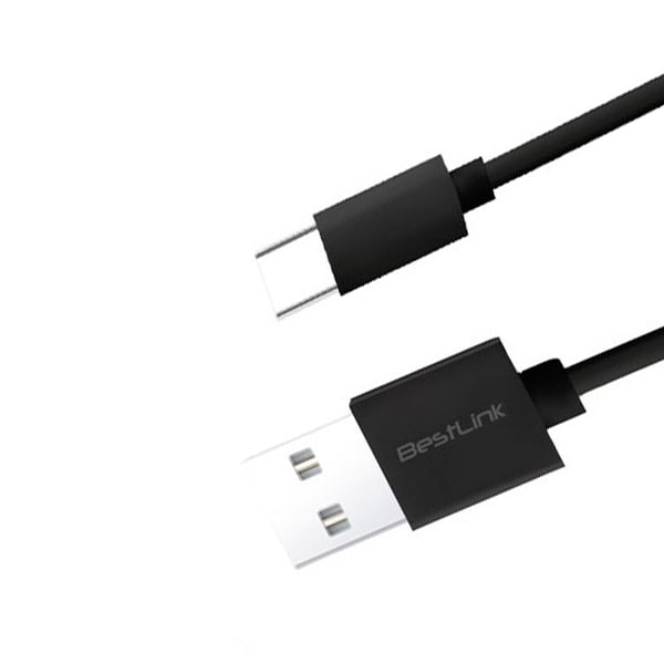 Cable de carga USB tipo C carga rápida de 2,4amp, 2 mts, negro / BL-CH0600B3