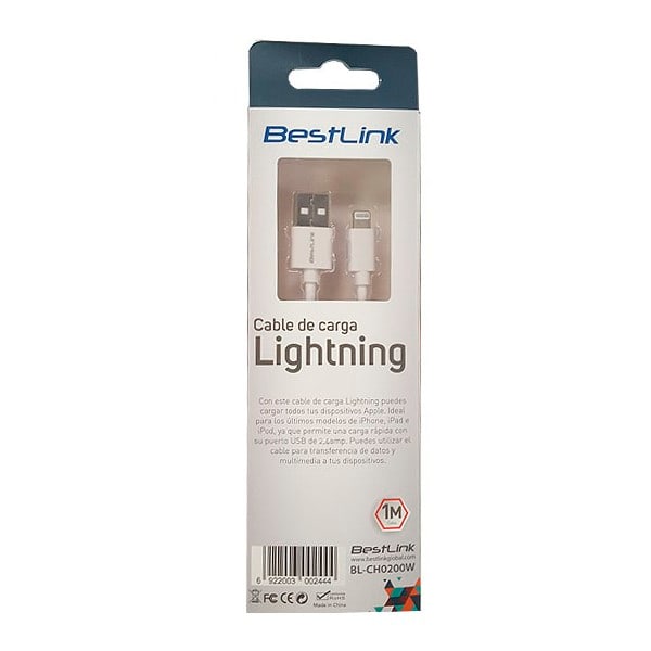 Cable Lightning de 2,4Amp iPhone, iPad, iPad mini, iPod Mod. BL-CH02003