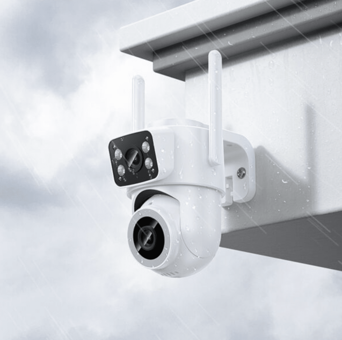 Cámara Dual Seguridad Exterior Hoco D9 Hd Blanco1