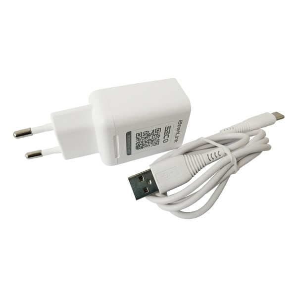Cargador Dual USB, 2.1amp, color blanco. BESTLINK / mod. BL-CH21003