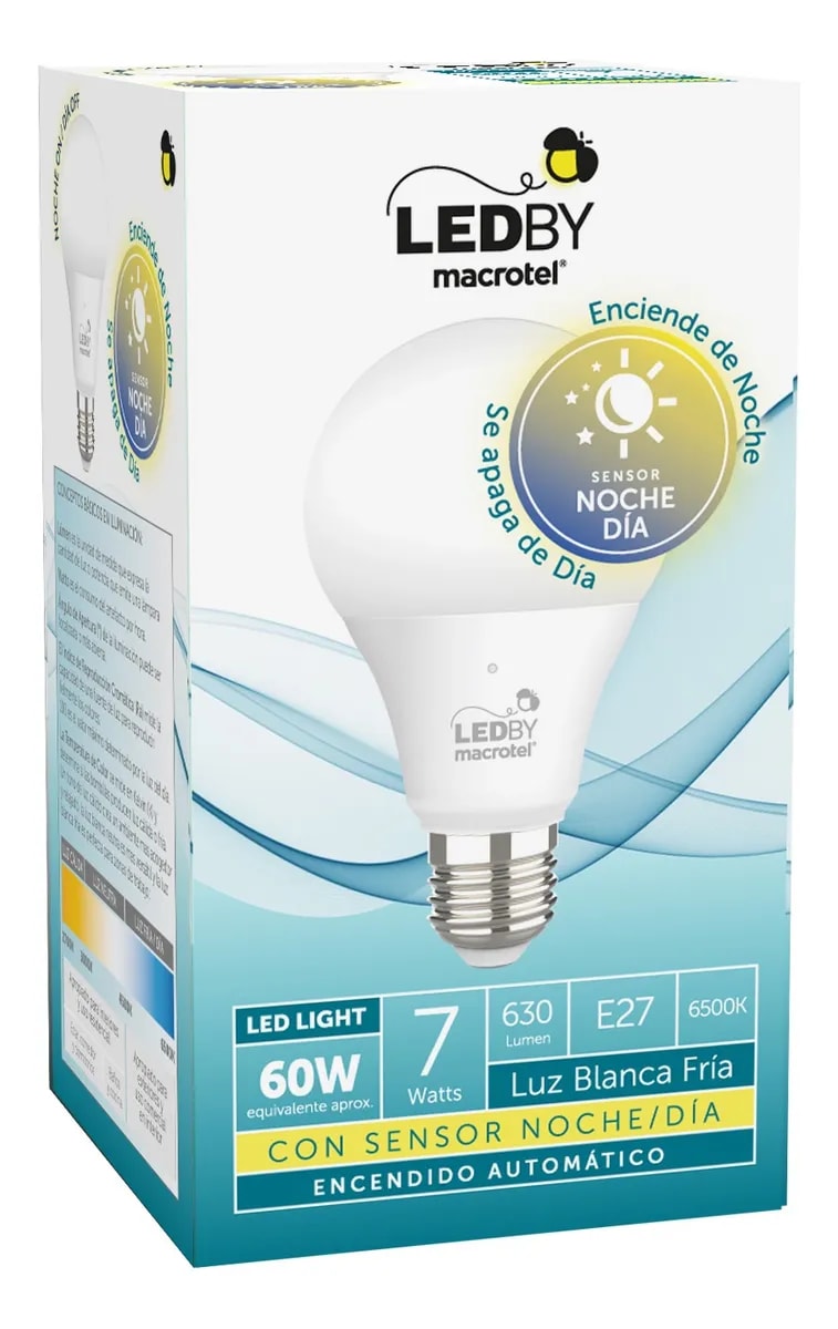 Ampolleta Led a60 con Sensor de Luz 7w4