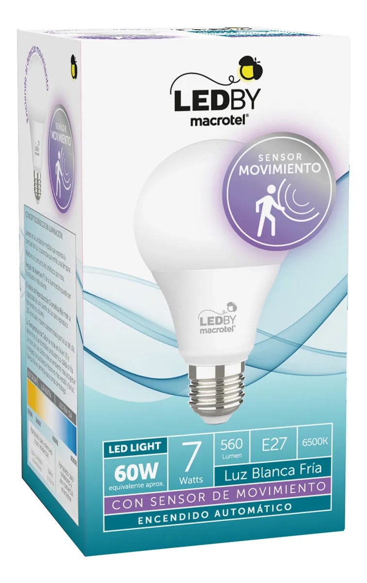 Ampolleta Led a60 con Sensor de Movimiento 7w5