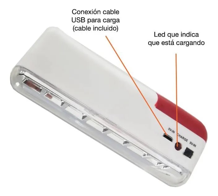 Foco Lampara Emergencia Macrotel 14 Led + 1 Tubo Led Color Blanco5