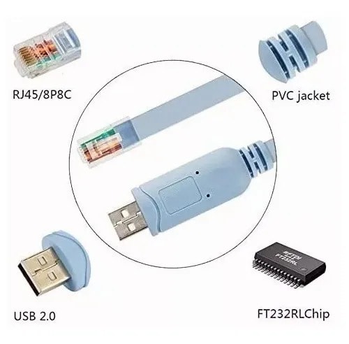 Cable Consola Cisco Usb Rj45 Conexión Directa A Usb 1,8 Mts1