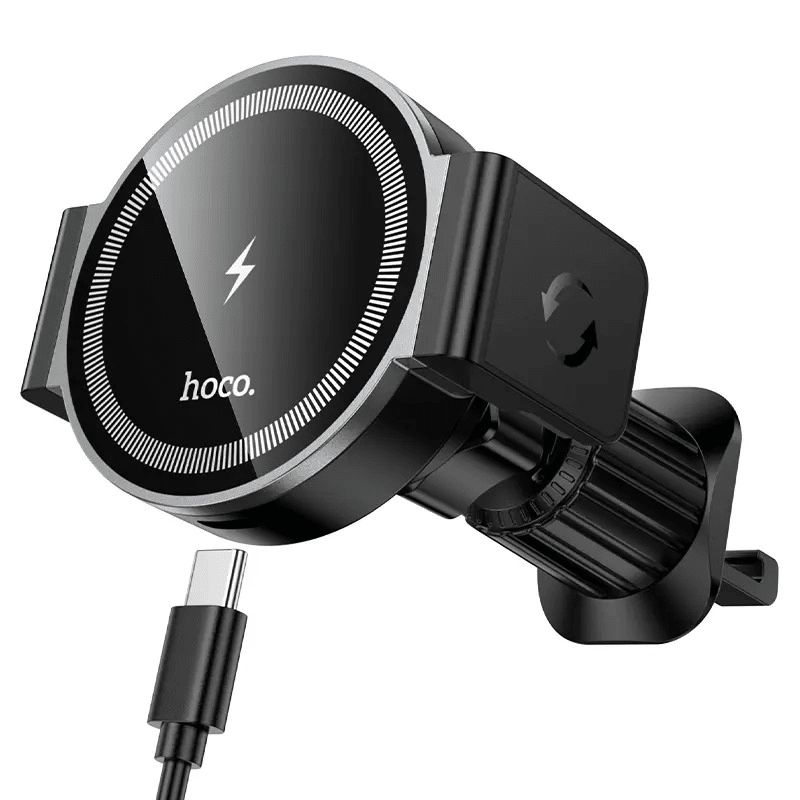 Soporte De Auto Rejilla de Aire Carga Inalambrica Hoco Hw35 Negro3