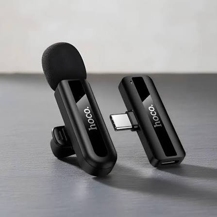 Micrófono Inalámbrico Hoco L20 Tipo C Lavalier 2.4g Negro1
