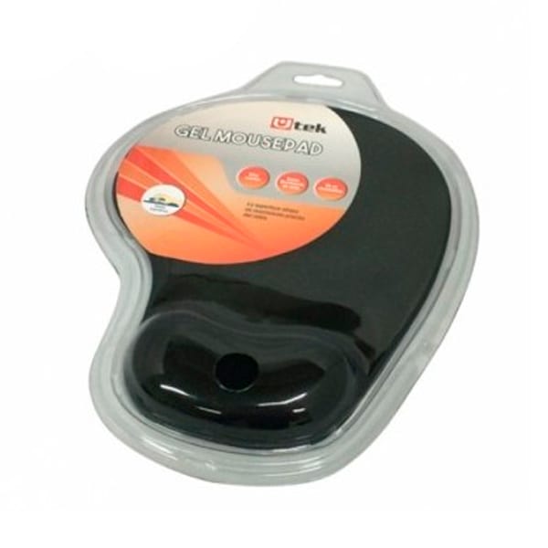 Mousepad de Gel con bordes tejidos color negro / UT-MP3053