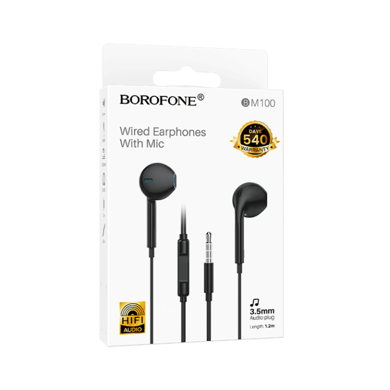 Audífonos In Ear Borofone Bm100 Fuente 3.5mm Negro2