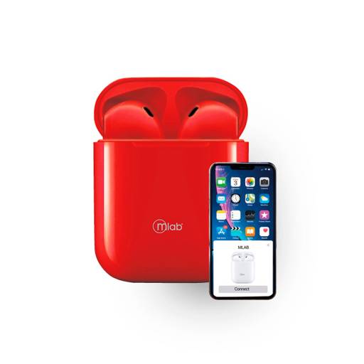 Audífonos Inalámbricos Bluetooth MLAB Air Charge Touch, Color Rojo3
