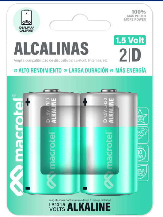 Pack 2 pilas Alcalinas D1