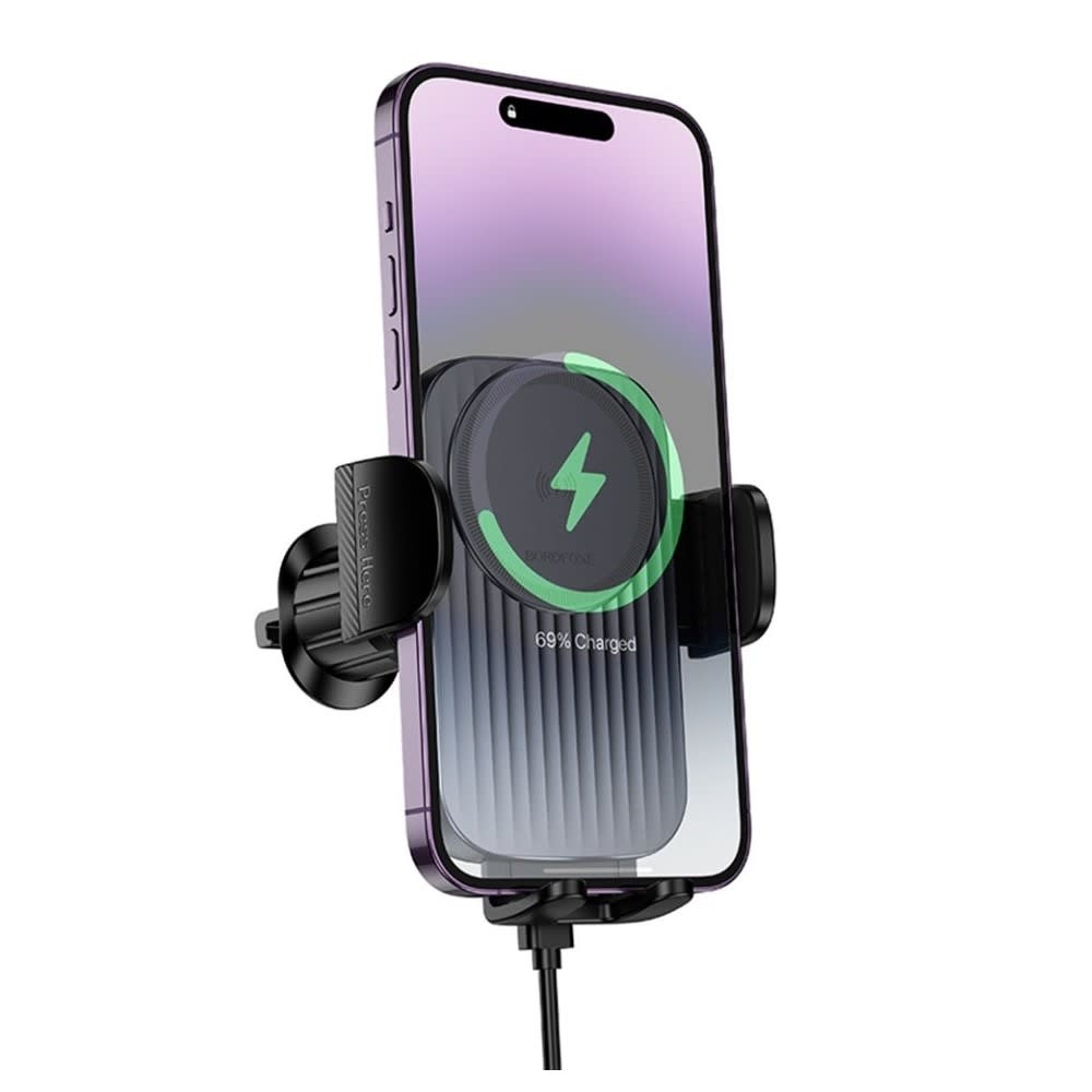 Soporte de Auto Borofone BH221 con Carga Inalámbrica 15W2