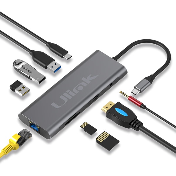 HUB Adaptador multipuerto USB C 9 en 1 / Mod. UL-ADC9012