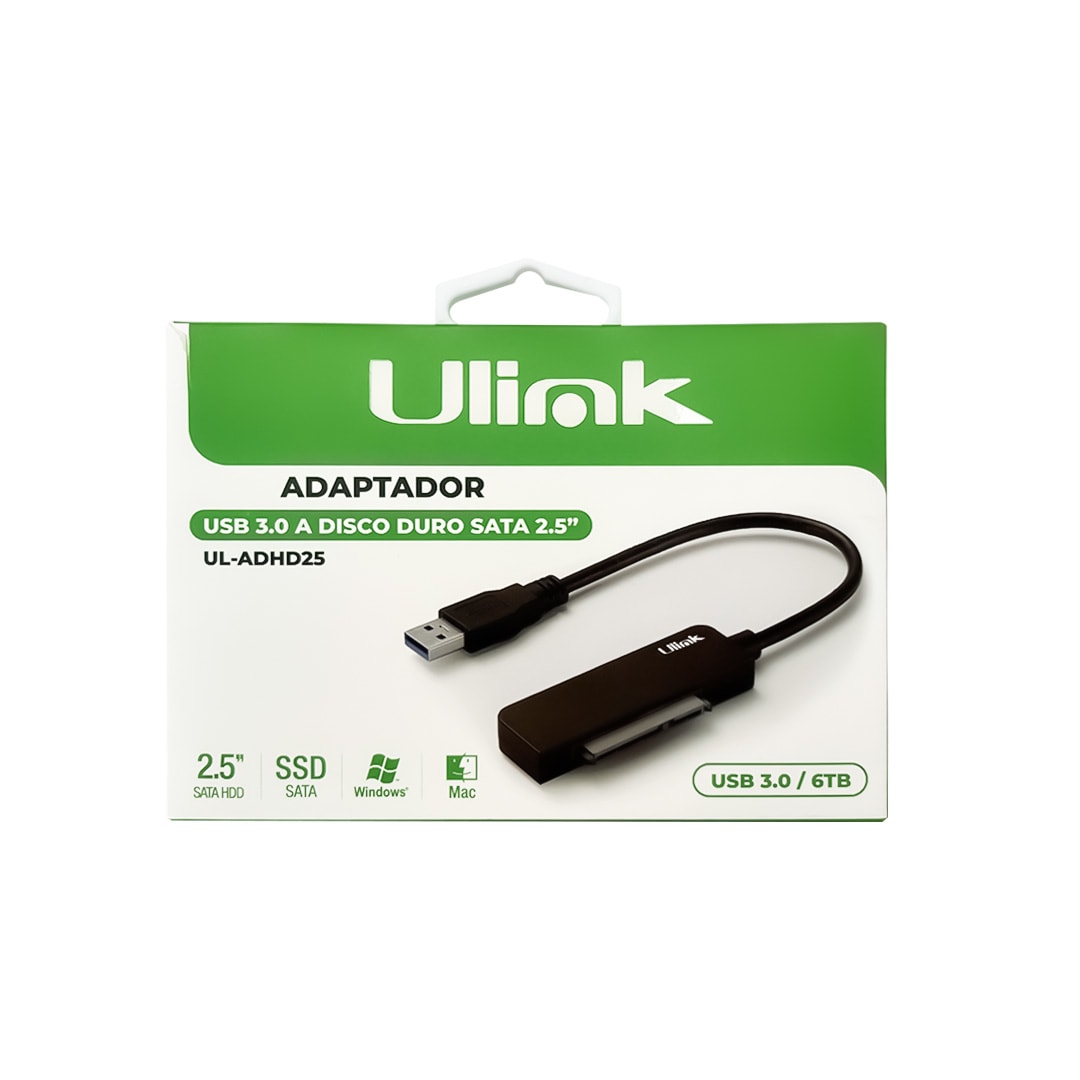Adaptador USB 3,0 a SATA para discos 2,5 / mod. UL-ADHD252