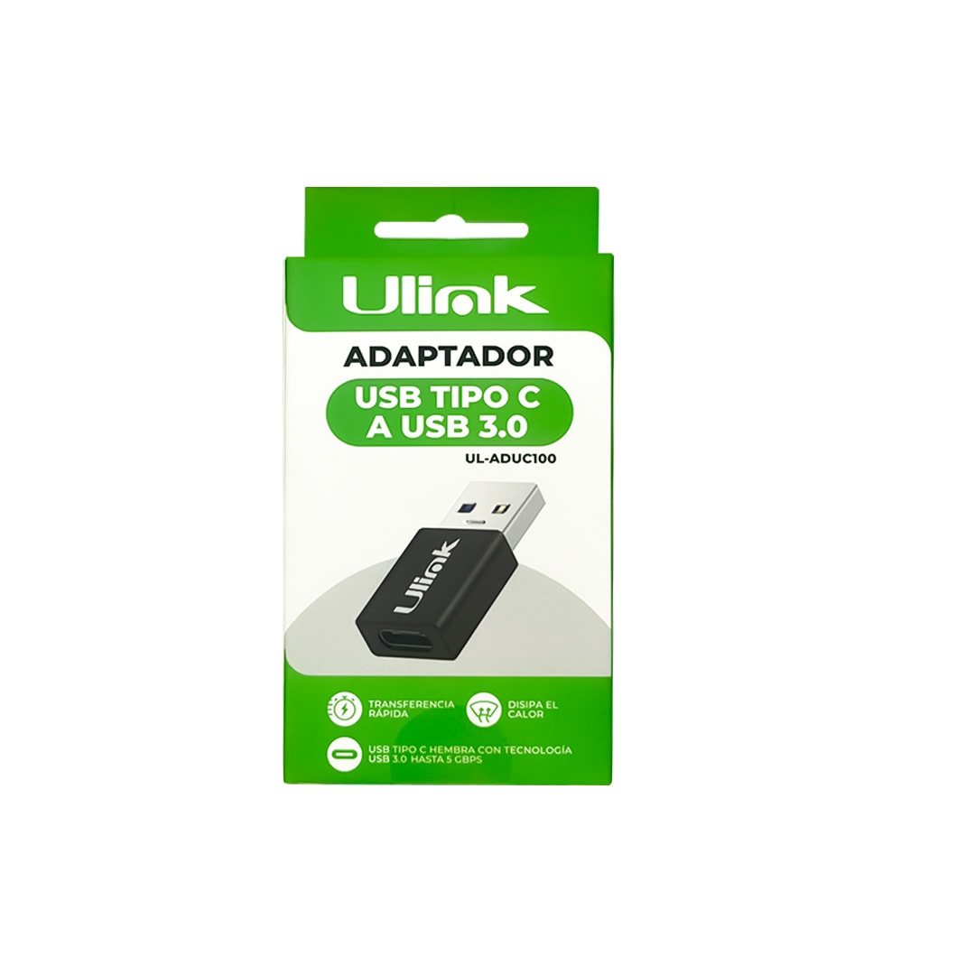 Adaptador USB tipo C hembra a USB macho 3.0 (tipo A) Mod. UL-ADUC1001