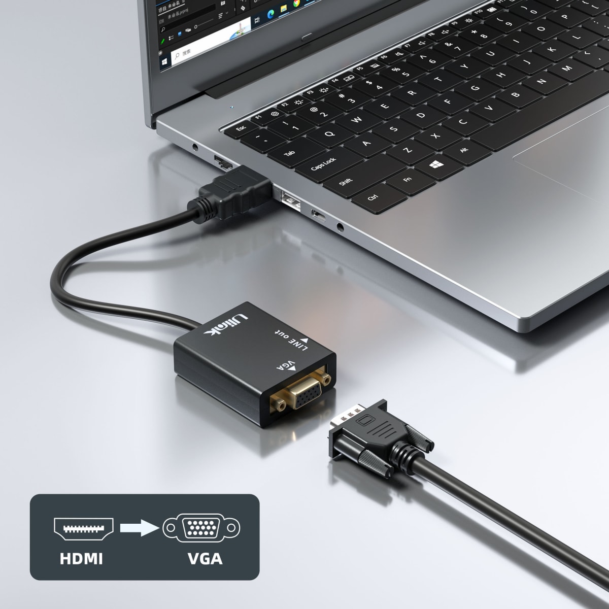 Adaptador de HDMI a VGA + audio portable / mod. UL-CV35001