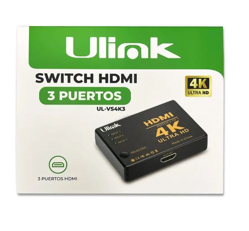 Switch de video HDMI 4K de 3 puertos / mod. UL-VS4K33
