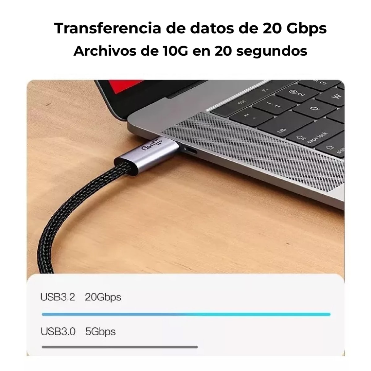 Cable de extension USB tipo C a C macho hembra, carga rápida de 100W, 20Gb, 4K, 1,8 mt / mod. BL-CHC5