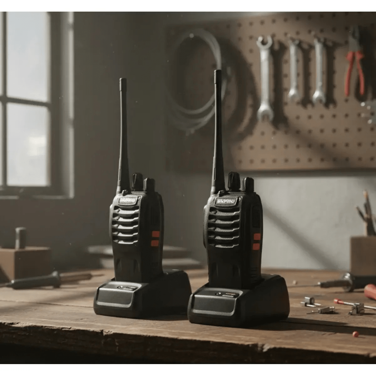 Pack Radios Walkie Talkie BF-888S Recargable con manos libres color negro Baofeng2
